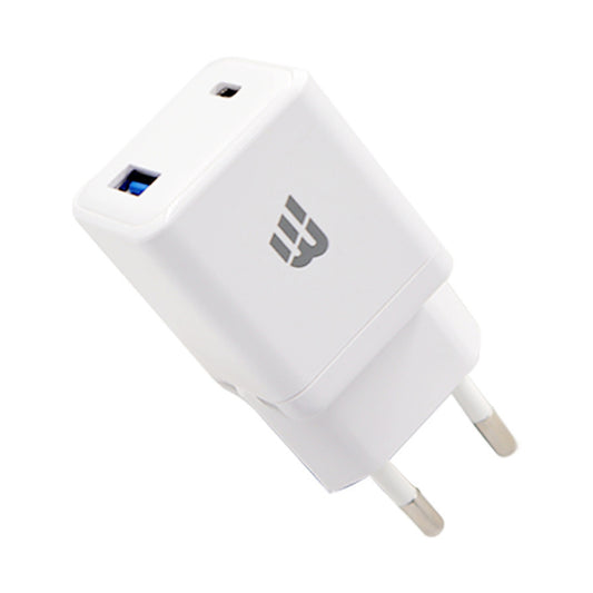 BAYKRON WALL CHARGER 20W TYPE-C &TYPE A EU - WHITE