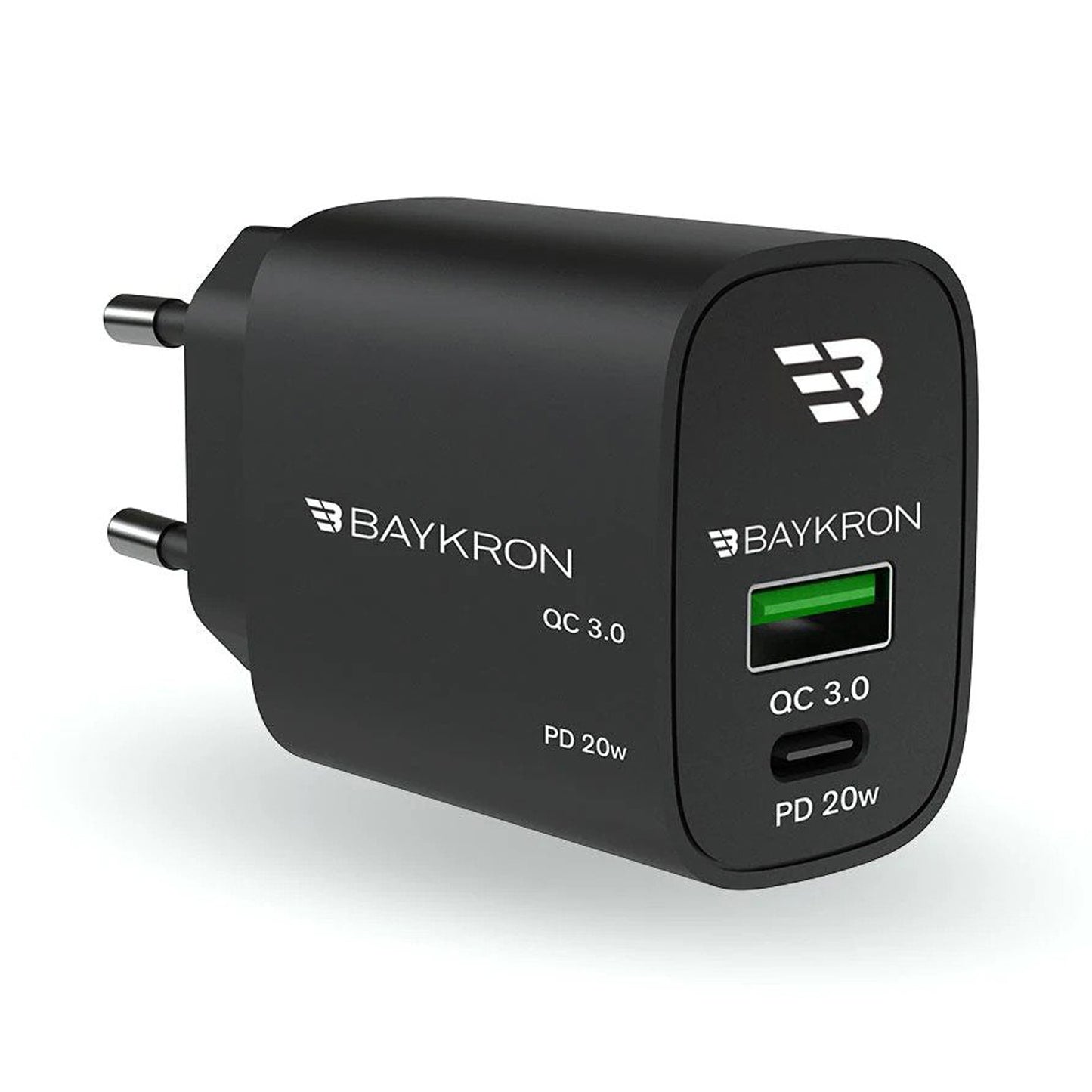 BAYKRON POWER ADAPTER 2 PORTS USB -A/USB-C PD 20W