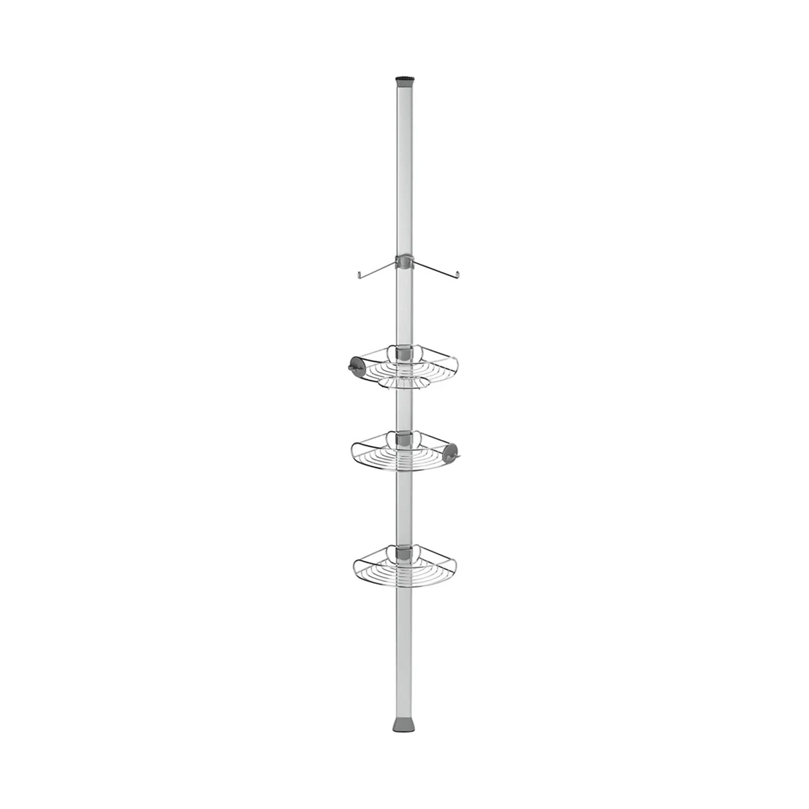 Tension Shower Caddy_Brushed Steel & Aluminium