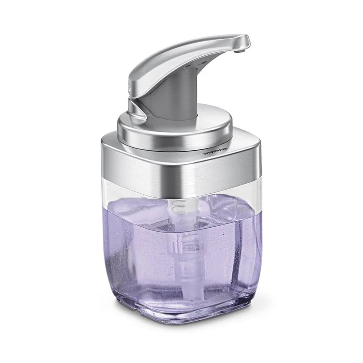 SQUARE PUSH PUMP, BRUSHED NICKEL 444ML