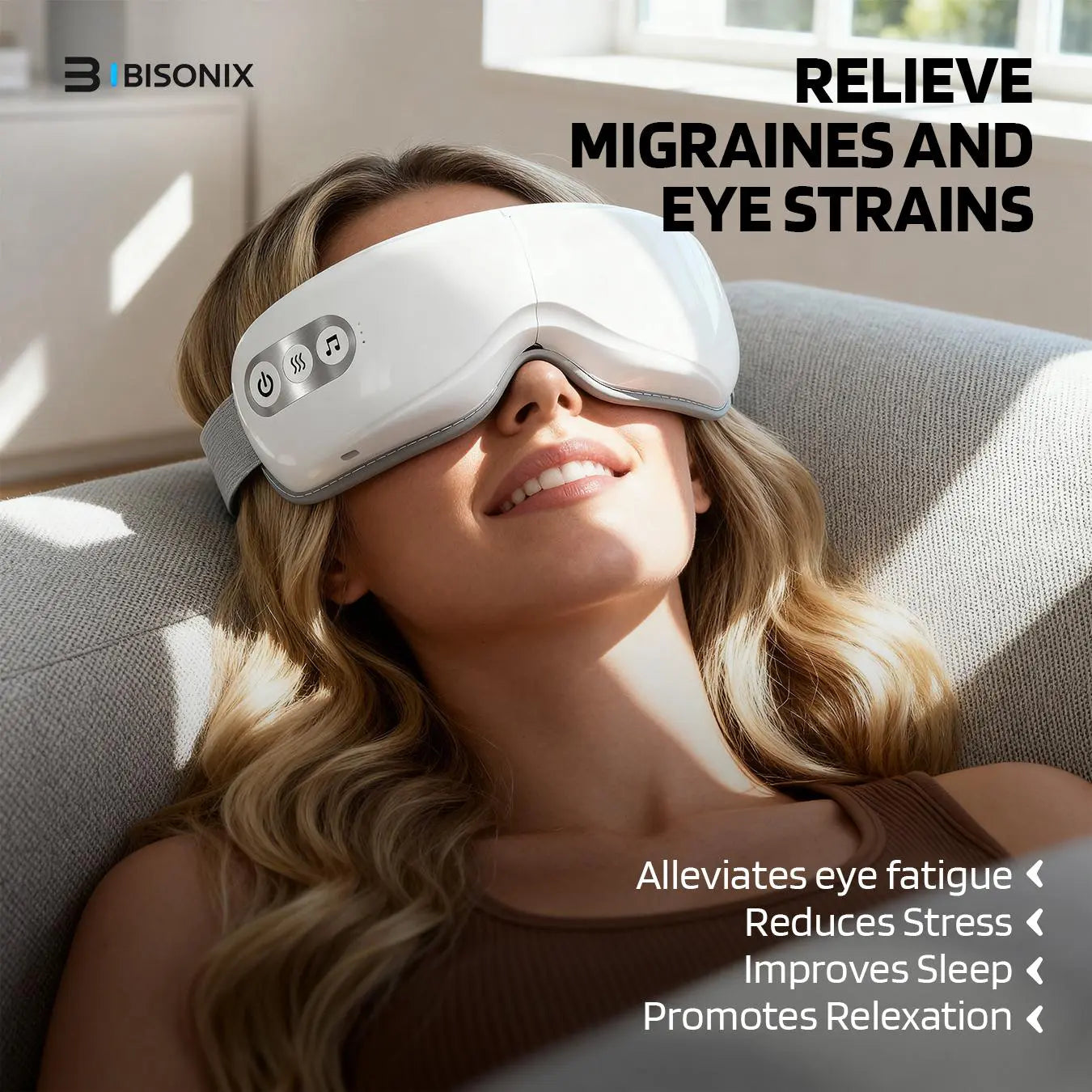 Eye Massager With Music & heat therapy Bisonix