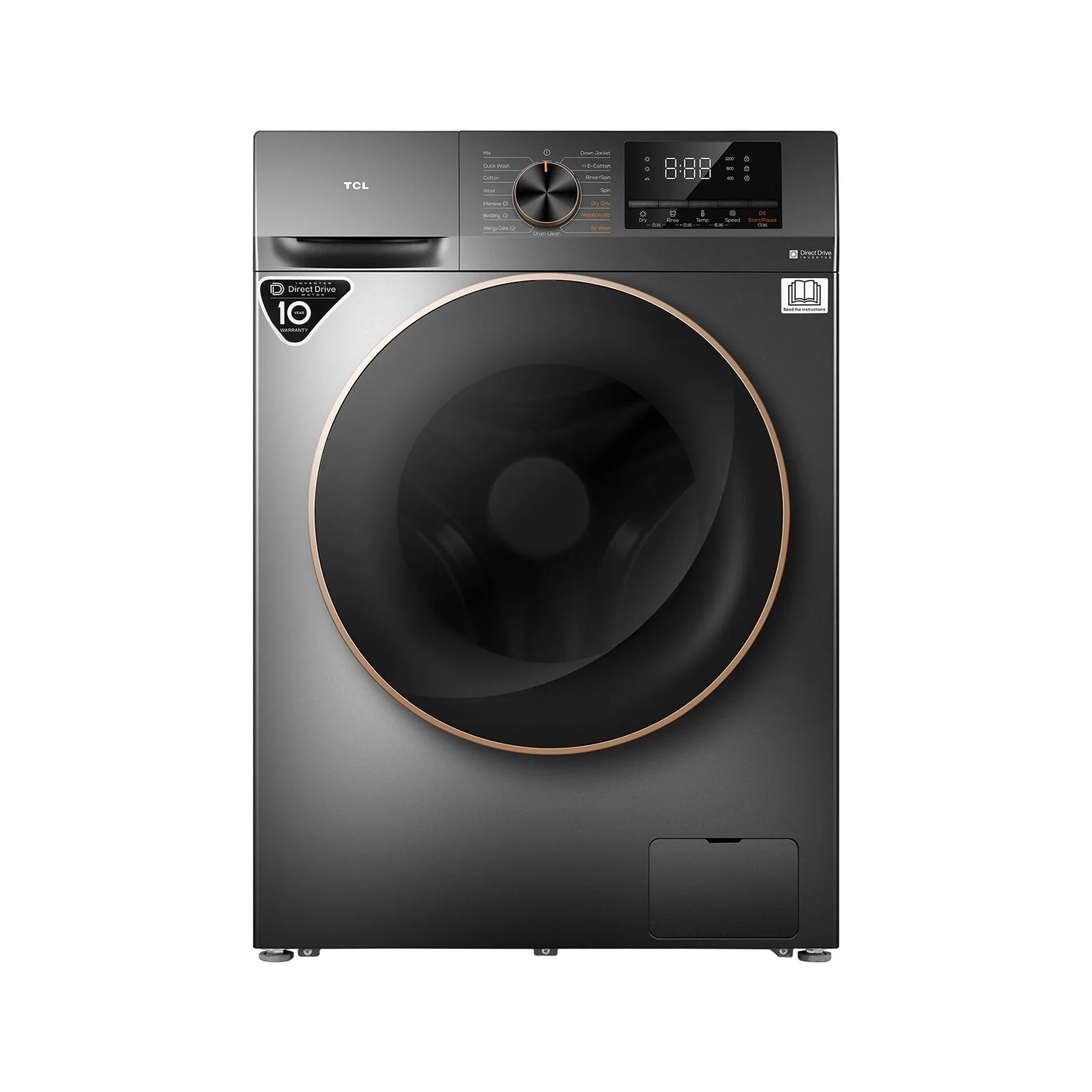 TCL Washer Dryer Front Load 10/7 KG 1200 RPM Dark Grey TCL