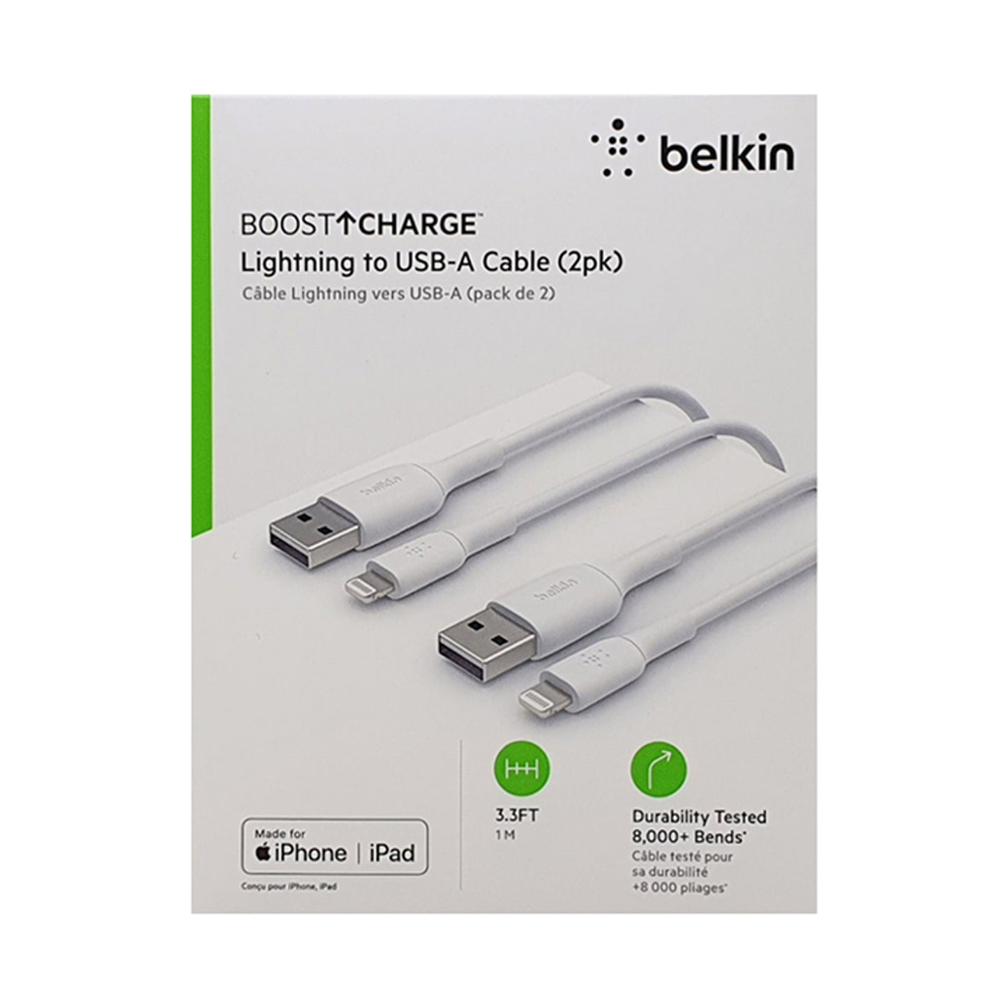 BELKIN BOOST CHARGE Lightning to USB-A Cable, 1M, (2-P)