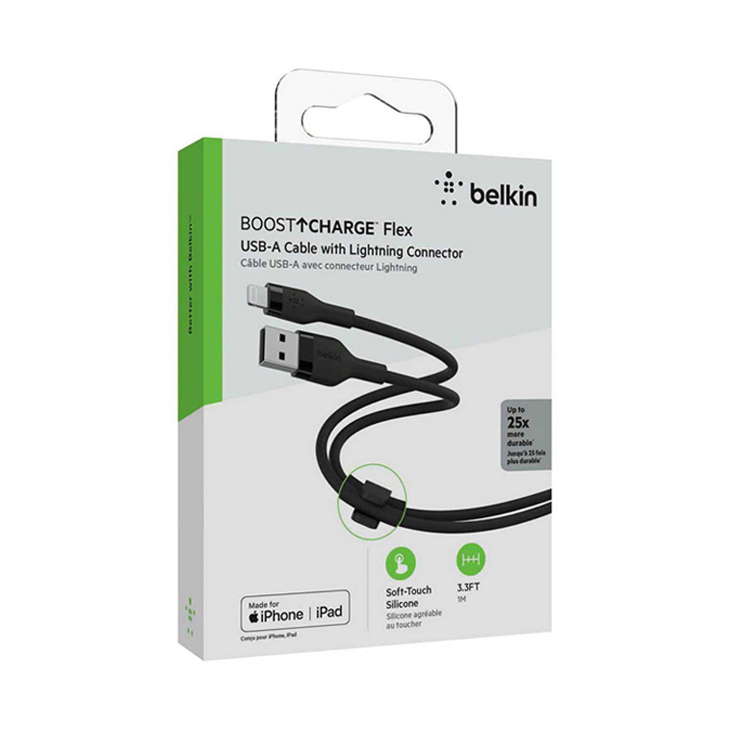 BELKIN BOOST CHARGE Flex USB-A Silicone Cable with Lightning