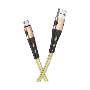 HOCO U105 TREASURE JELLY BRAIDED CABLE FOR IPHONE GOLD