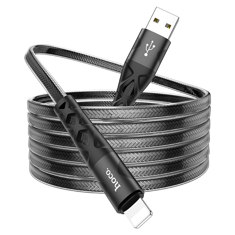 HOCO U105 TREASURE JELLY BRAIDED CABLE TYPE-C BLACK