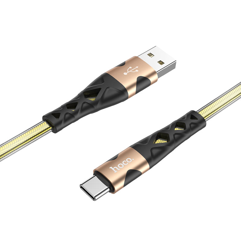 HOCO U105 TREASURE JELLY BRAIDED CABLE TYPE-C GOLD