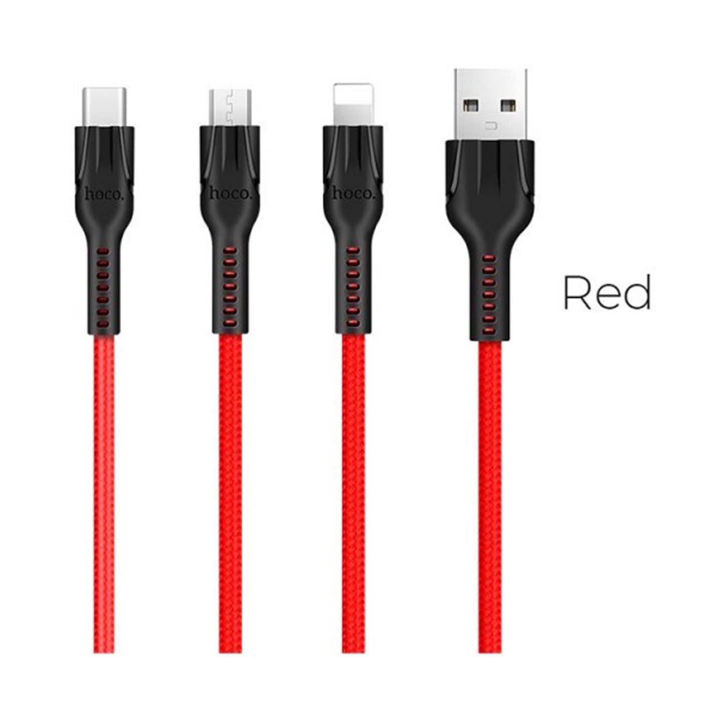 HOCO U31 BENAY 3 IN 1 CHARGING CABLE RED