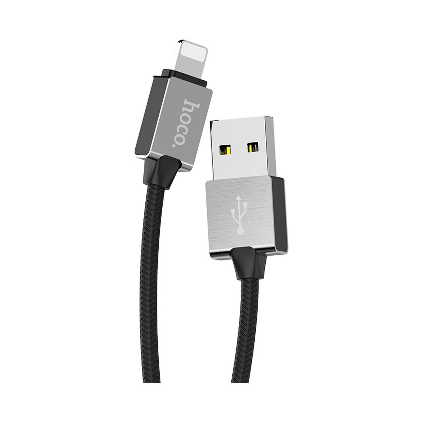 HOCO U49 METAL DATA CABLE LIGHTNING BLACK