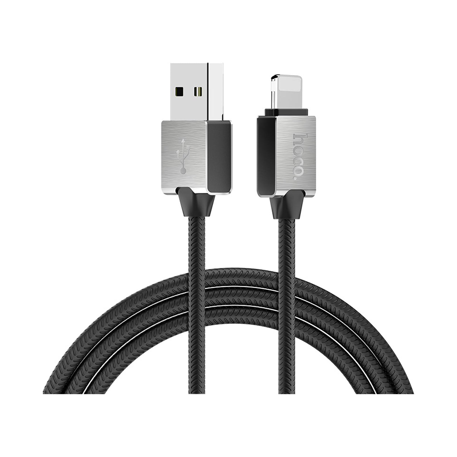 HOCO U49 METAL DATA CABLE LIGHTNING BLACK