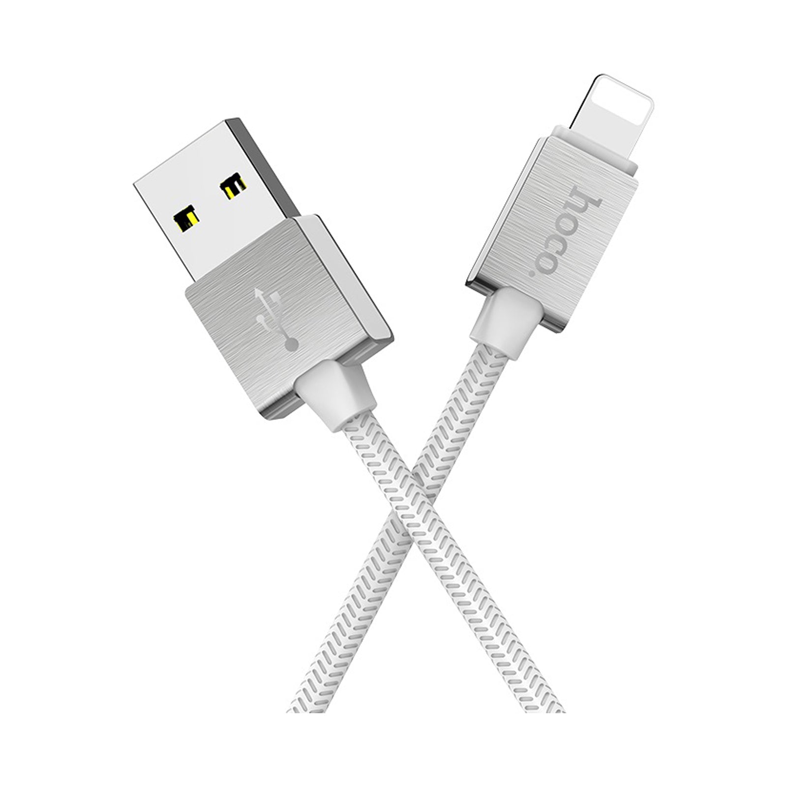 HOCO U49 METAL DATA CABLE LIGHTNING WHITE