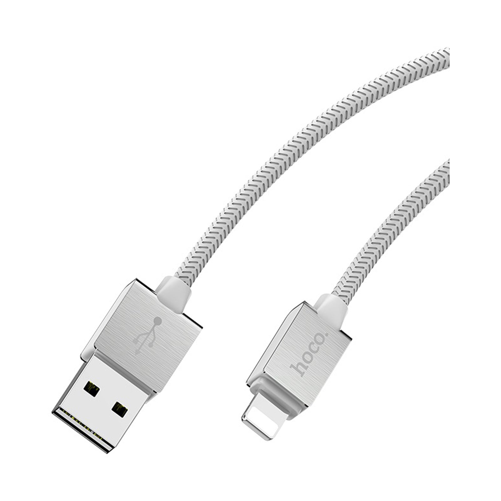 HOCO U49 METAL DATA CABLE LIGHTNING WHITE