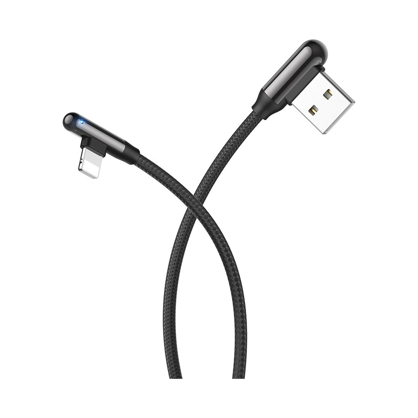 HOCO EXCELLENT ELBOW CHARGING DATA CABLE - LIGHTINING BLACK