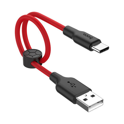 HOCO X21 PLUS SILICONE CHARGING CABLE IOS - BLACK & RED