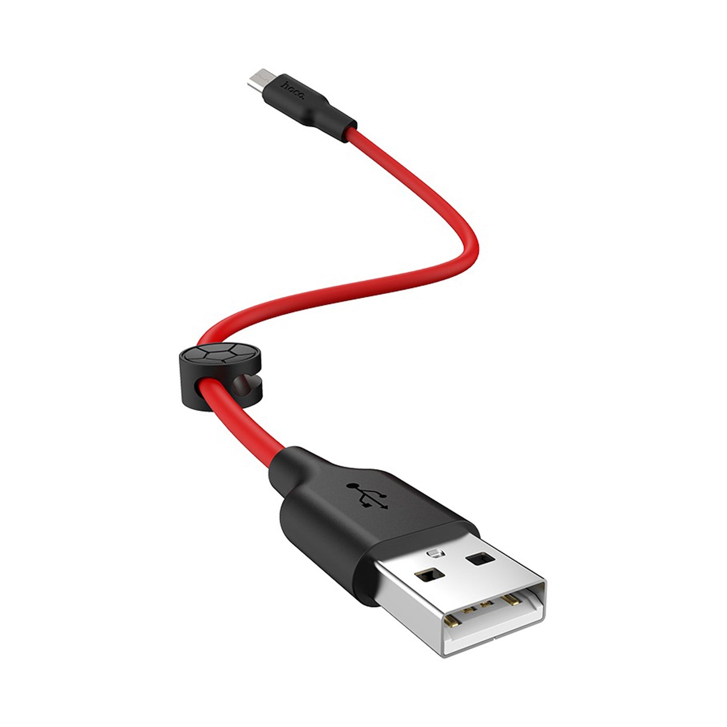 HOCO X21 PLUS SILICONE CHARGING CABLE IOS - BLACK & RED