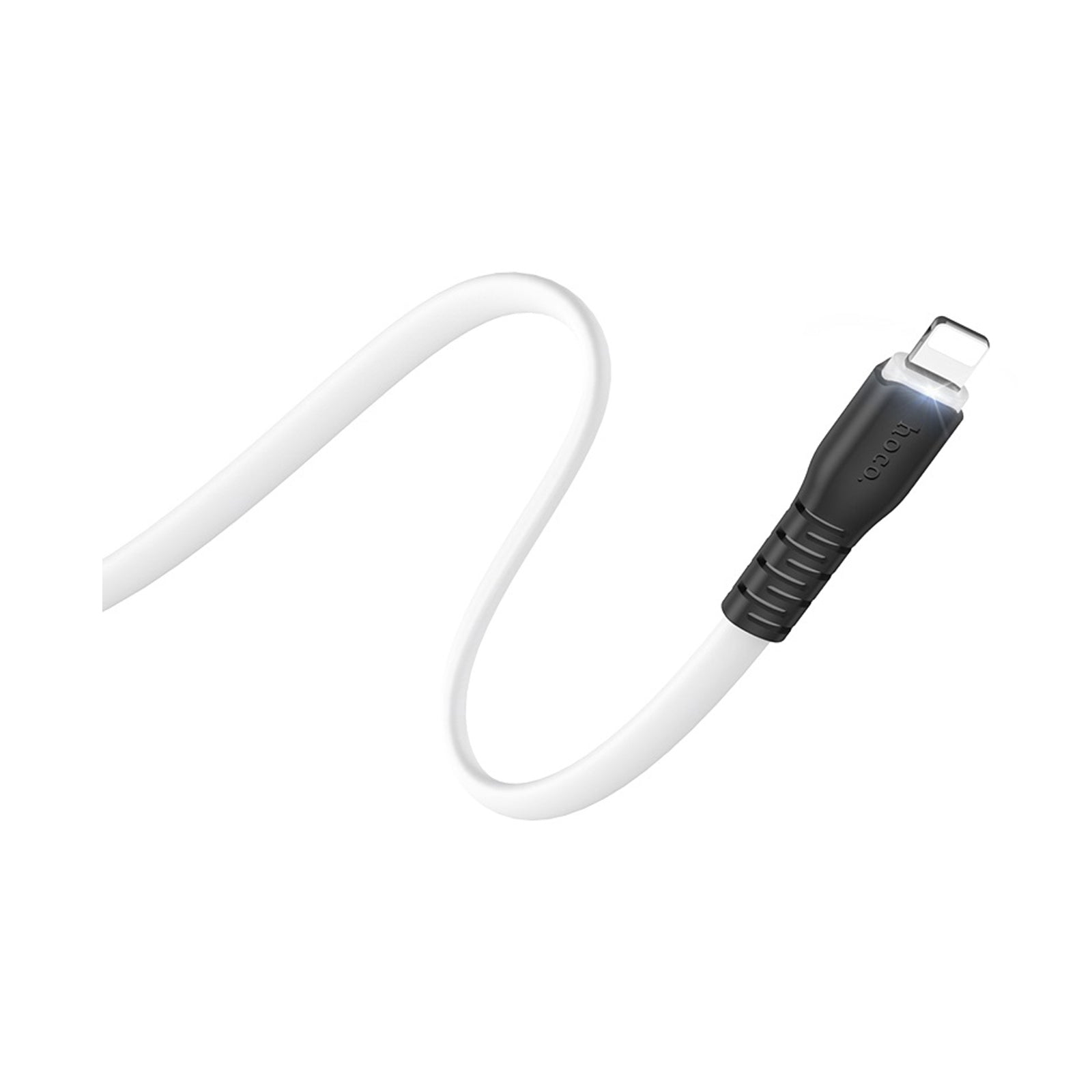 HOCOX44 SOFT SILICONE CHARGING CABLE LIGHTNING - WHITE