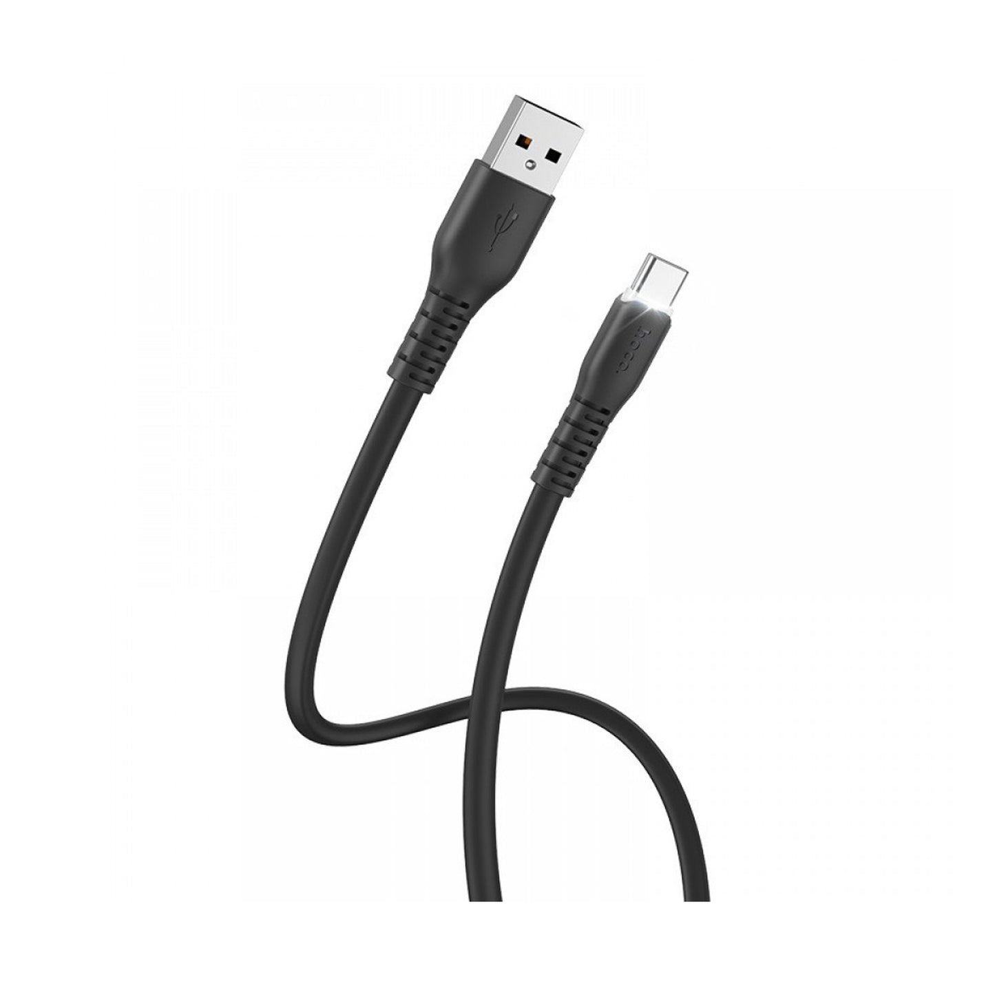 HOCO X44 SOFT SILICONE CHARGING CABLE LTYPE-C - BLACK