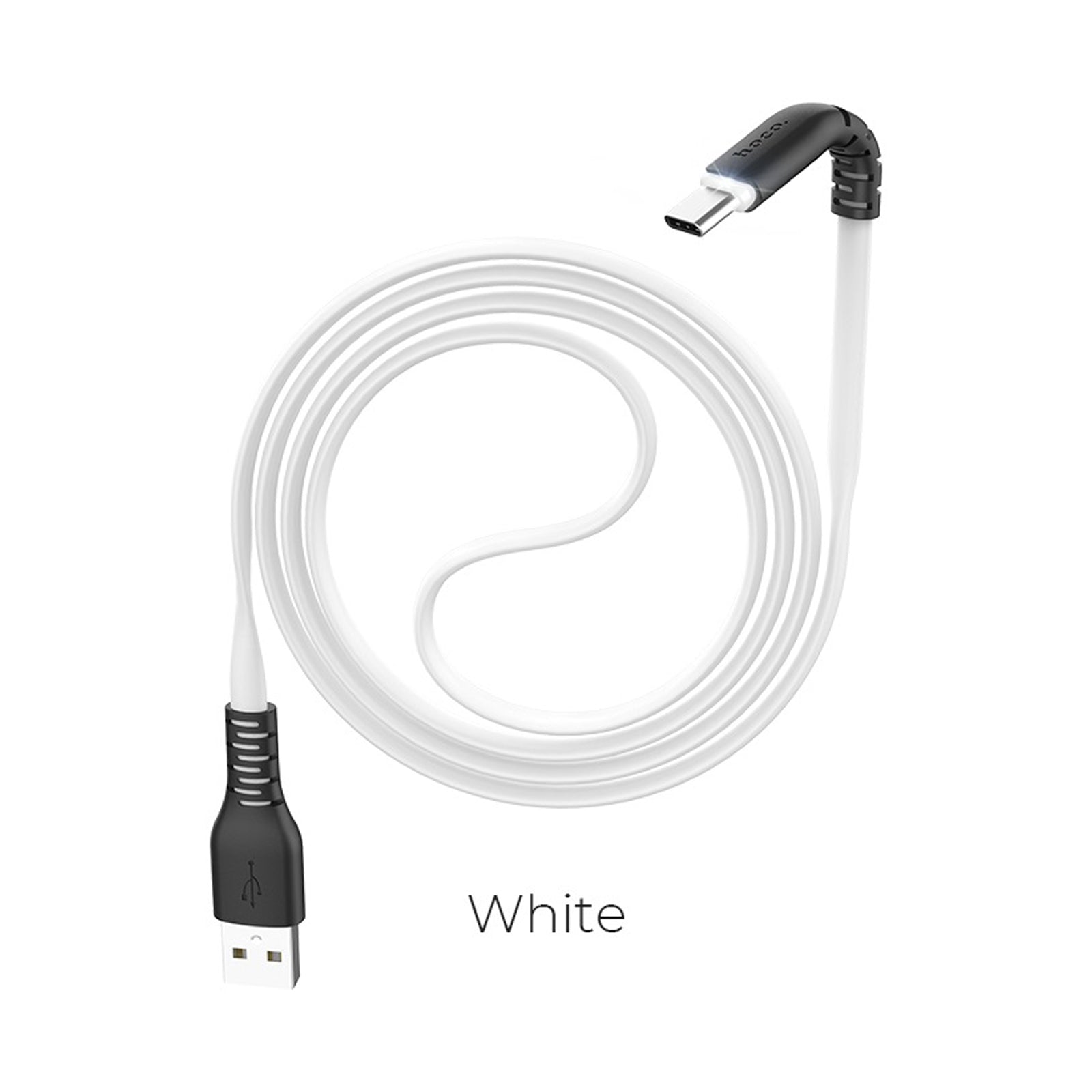 HOCO X44 SOFT SILICONE CHARGING CABLE LTYPE-C - WHITE