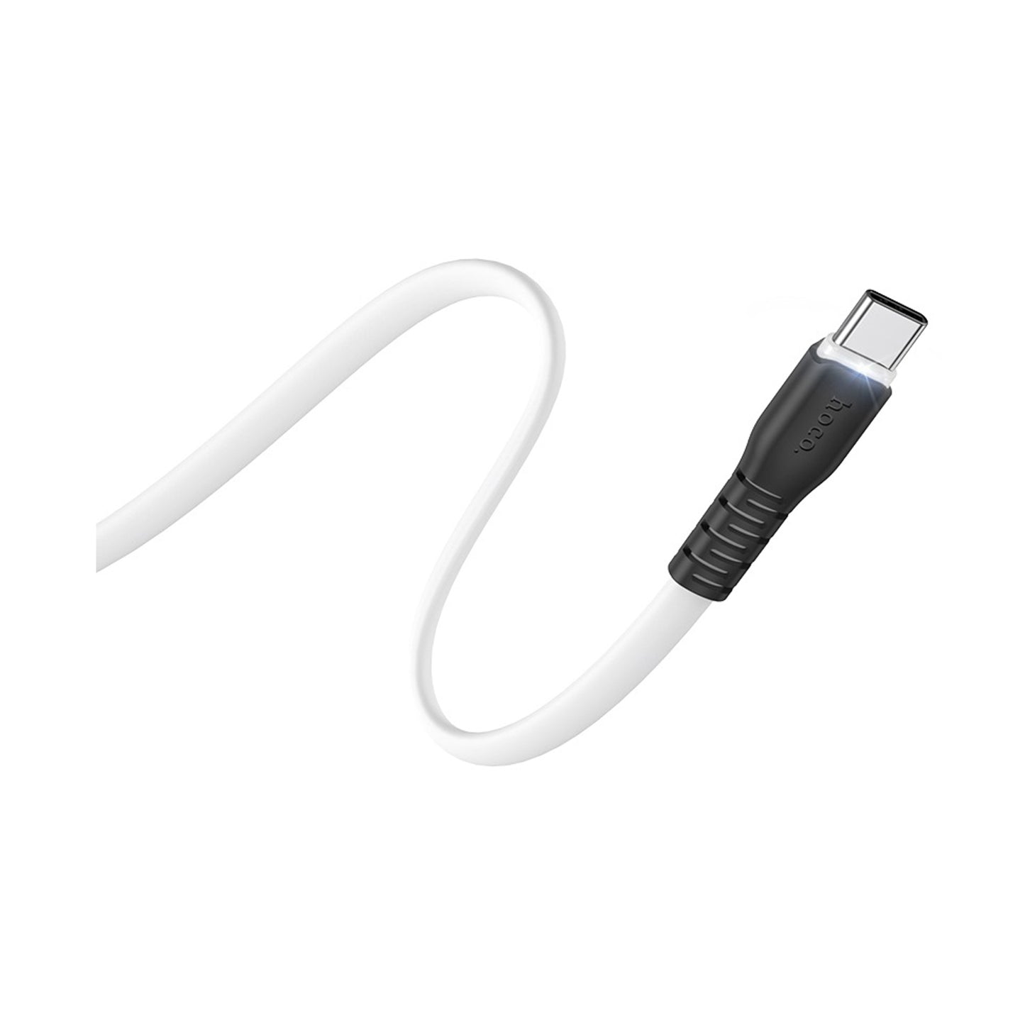 HOCO X44 SOFT SILICONE CHARGING CABLE LTYPE-C - WHITE