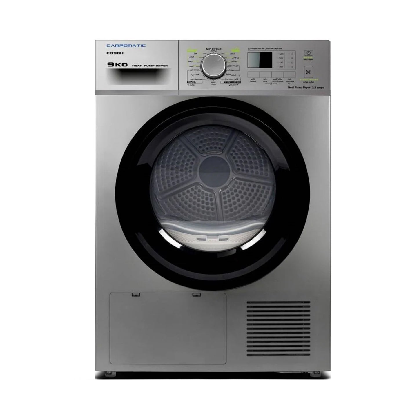 CAMPOMATIC Dryer 9 KG Heat Pump 16 Progs Silver