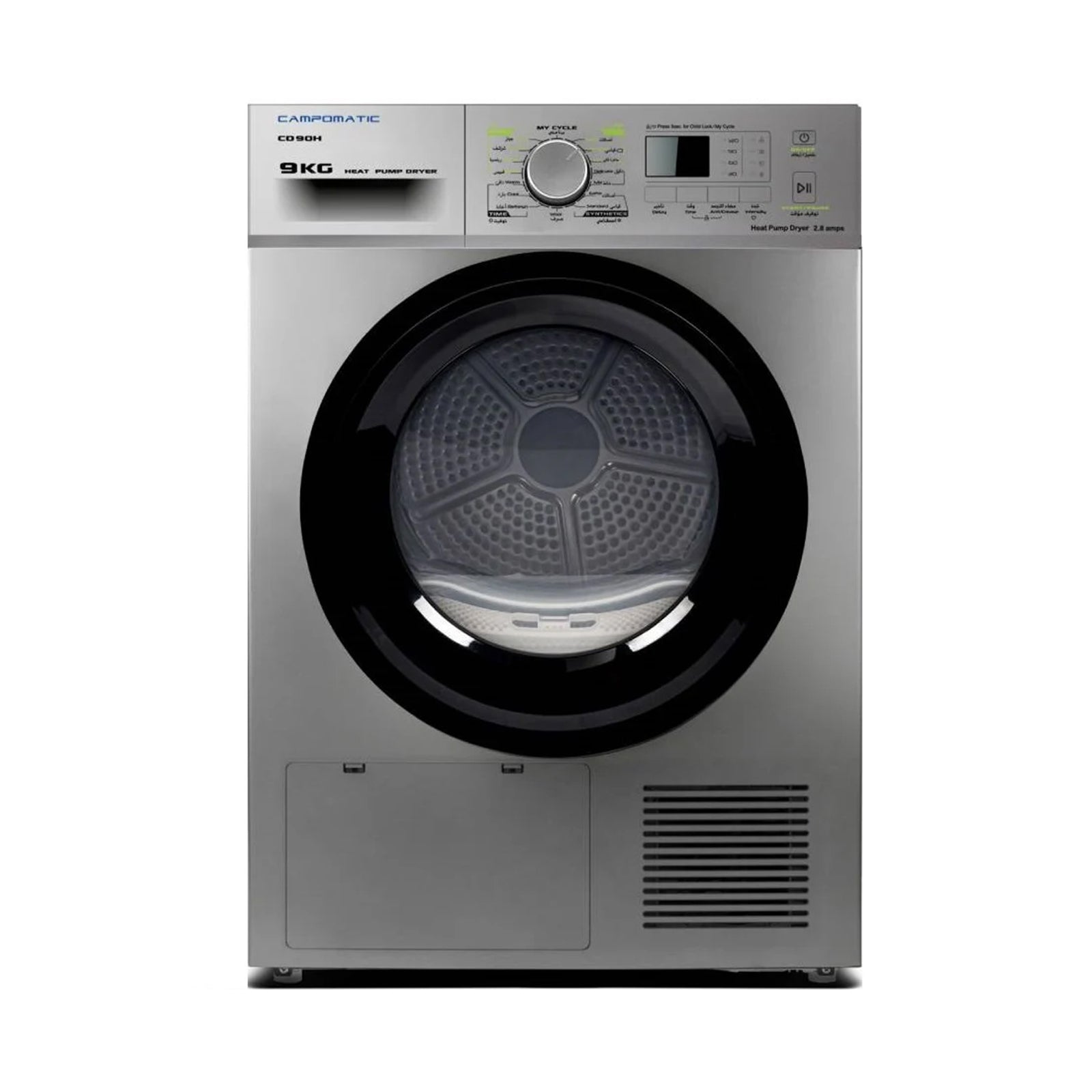 CAMPOMATIC Dryer 9 KG Heat Pump 16 Progs Silver