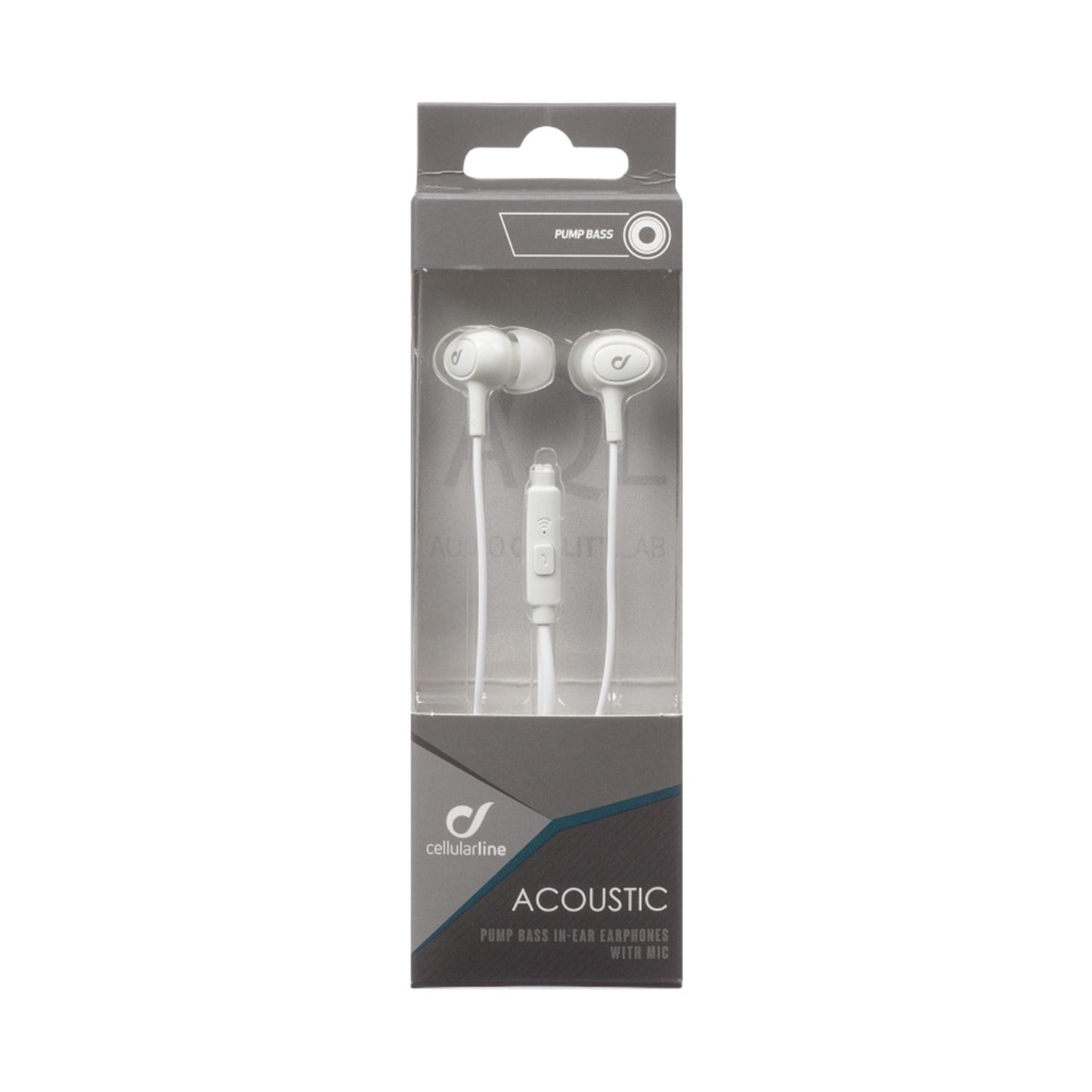 CELLULALRLINE ACOUSTIC WHITE IN-EAR EARPHONES - WHITE