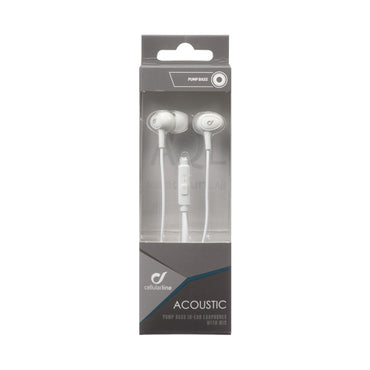 CELLULALRLINE ACOUSTIC WHITE IN-EAR EARPHONES - WHITE