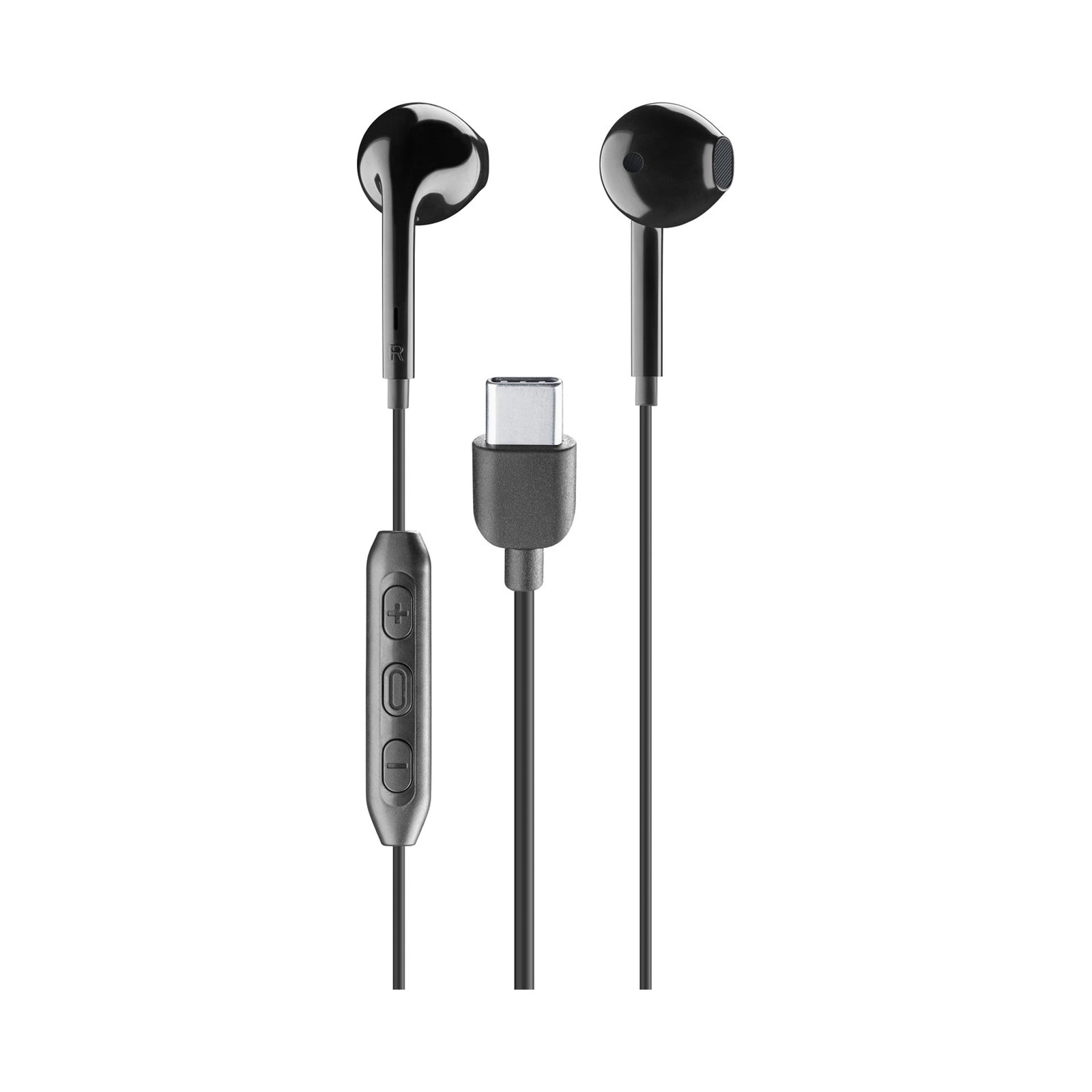 CELLULALRLINE CAPSULE EARPHONES WITH MIC - BLACK