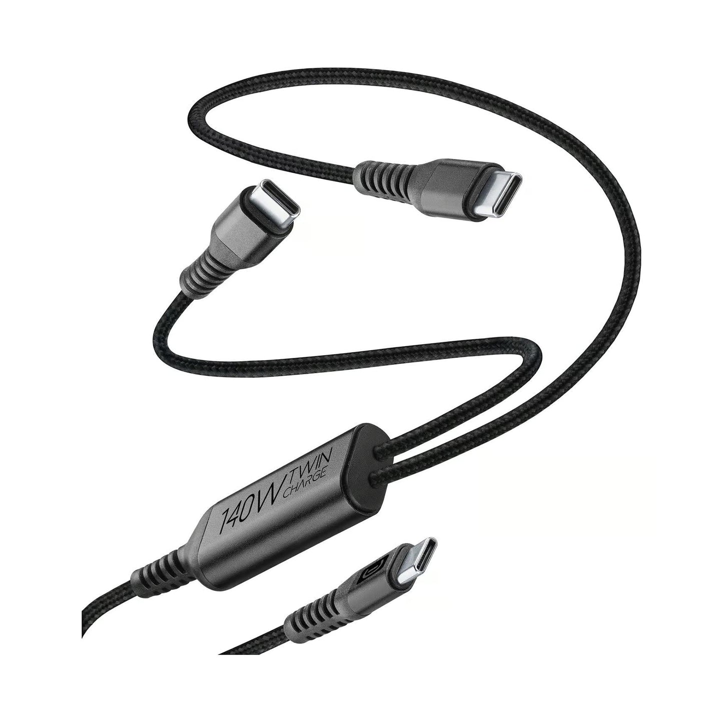 USBDATATWINC2C15MK / CABLE WITH DOUBLE USB-C - 140W BLACK