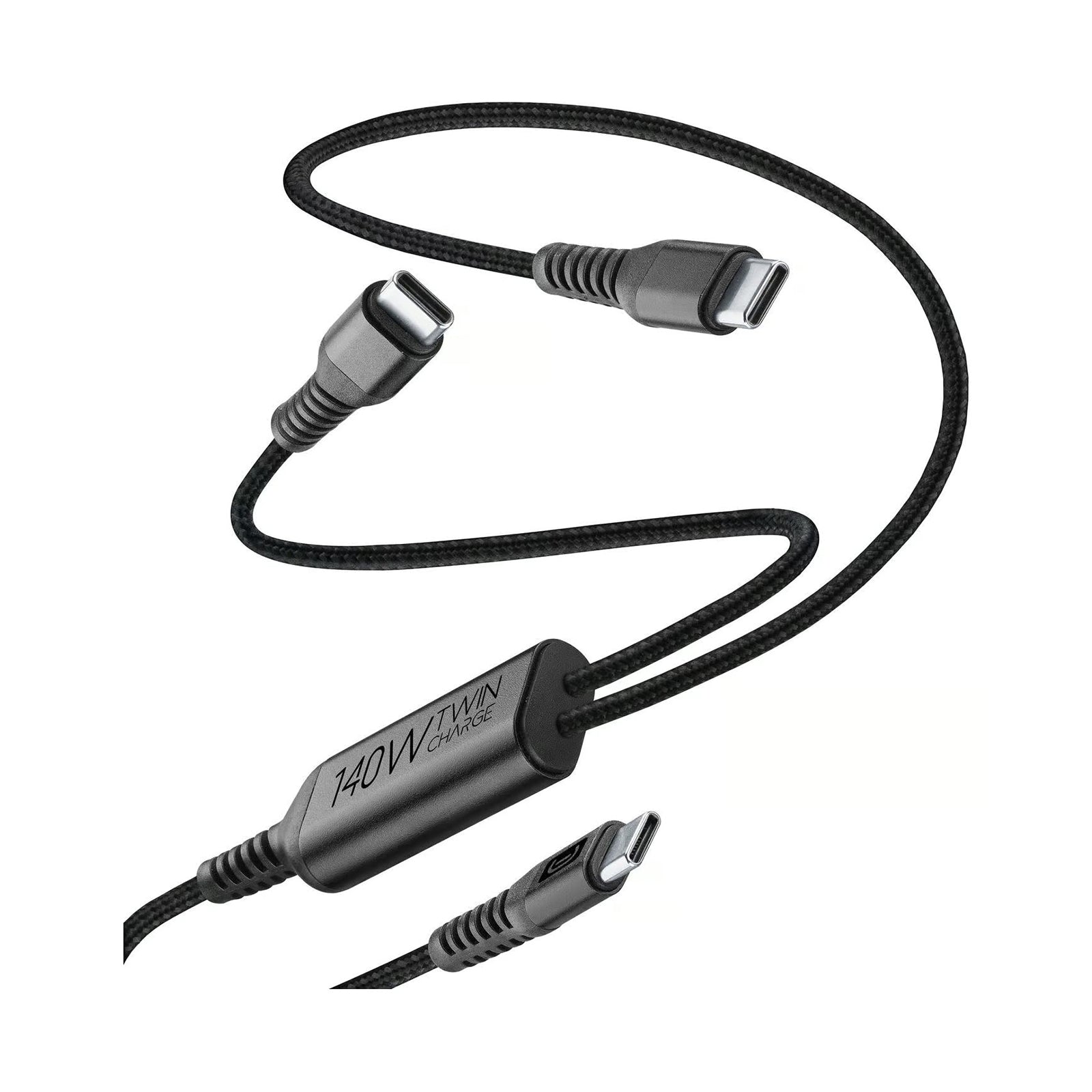 USBDATATWINC2C15MK / CABLE WITH DOUBLE USB-C - 140W BLACK