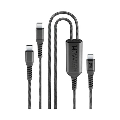 USBDATATWINC2C15MK / CABLE WITH DOUBLE USB-C - 140W BLACK