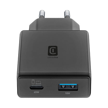 ACHSLIM2USBGAN65WK / WALL CHARGER SLIM DUAL PORT 65W  BLACK