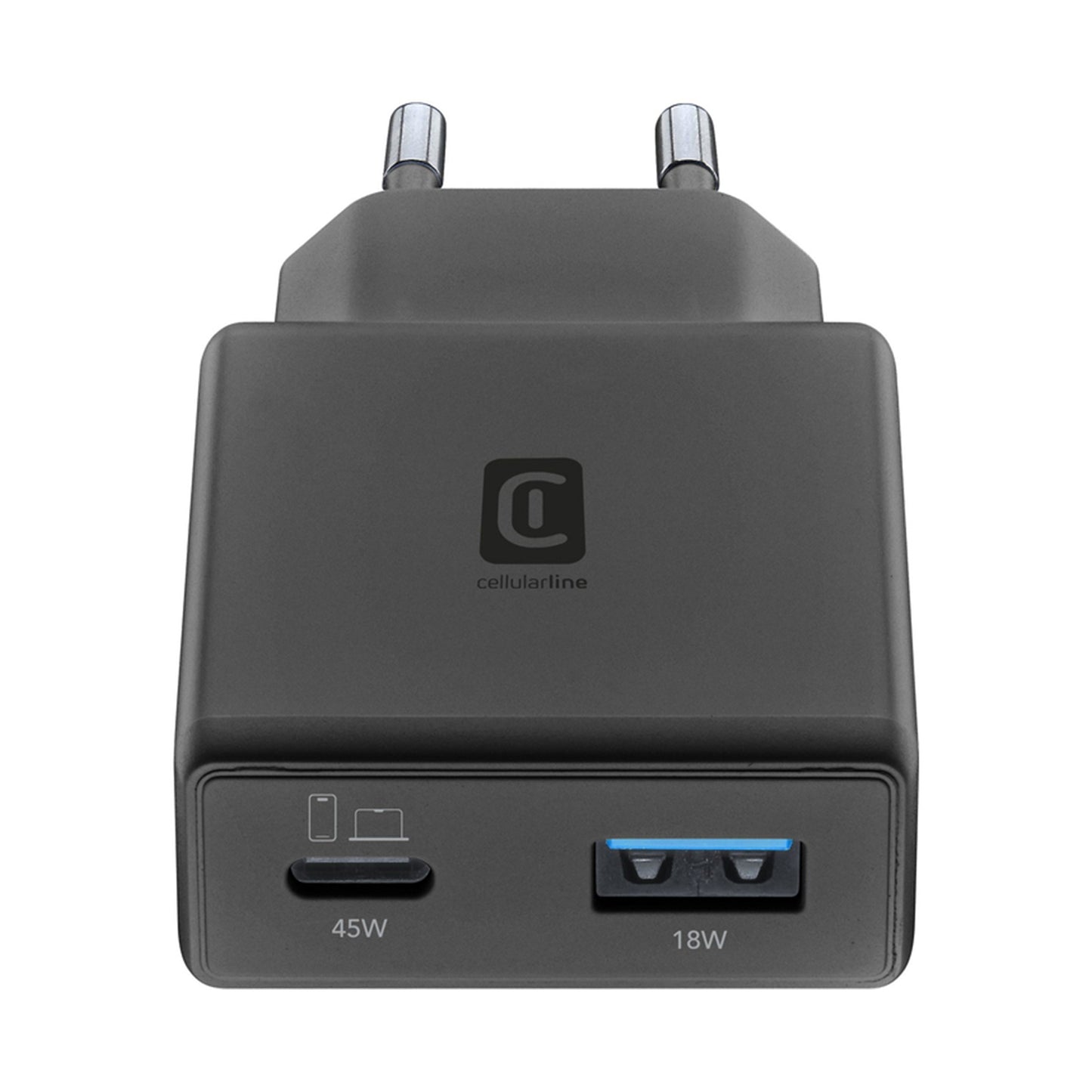 ACHSLIM2USBGAN45WK / WALL CHARGER SLIM DUAL PORT 45W  BLACK