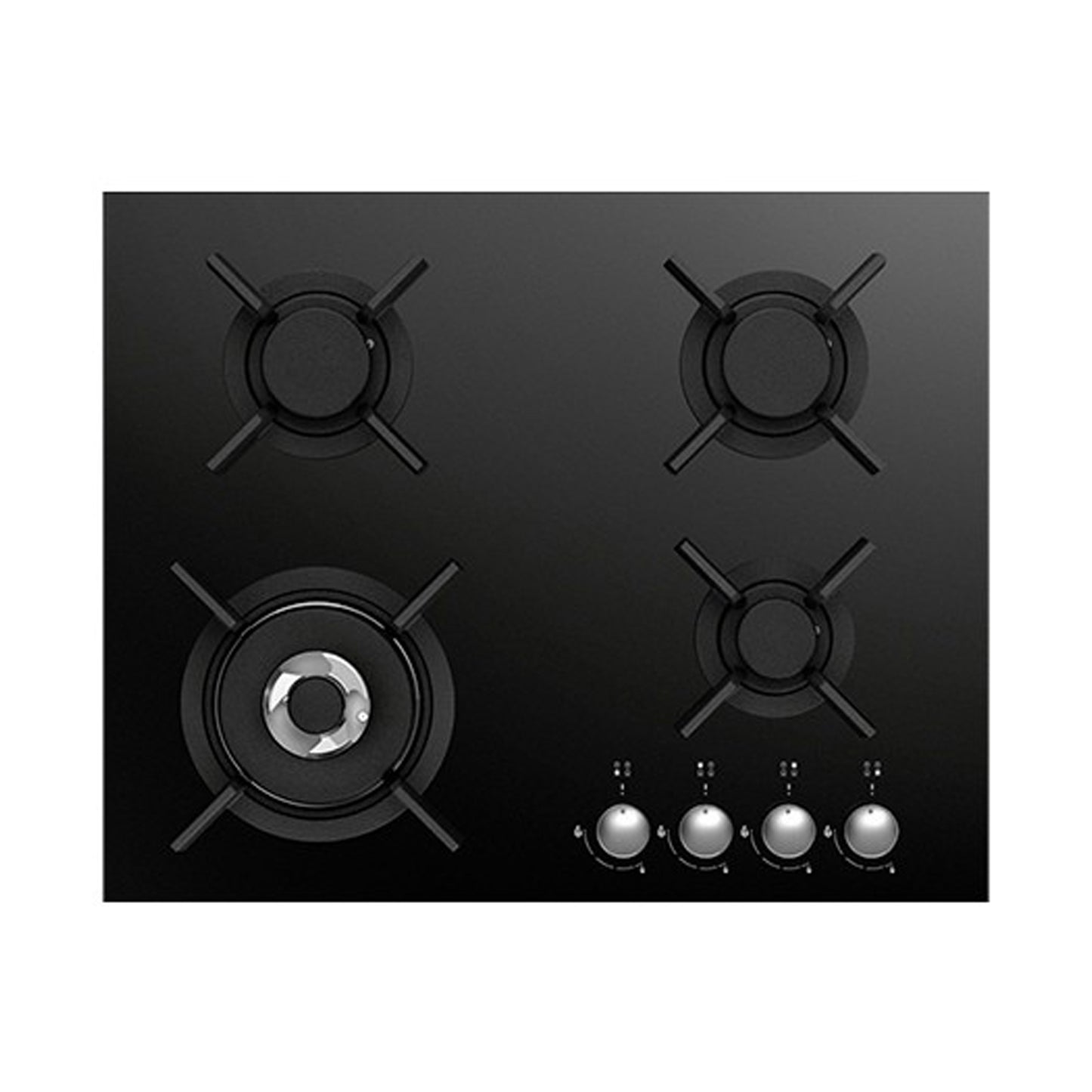 SMALVIC Hob 60 Cm 4 Gas Burners Glass Black