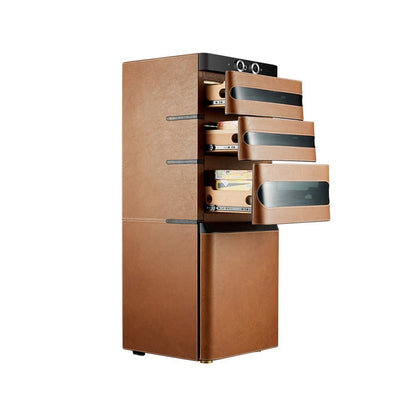 CAMPOMATIC Luxury Humidor 1200Cigar Leather Fingerprint Lock