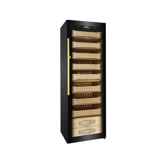 CAMPOMATIC Cigar Humidor 1500 Fingerprint Lock Cedar Wood