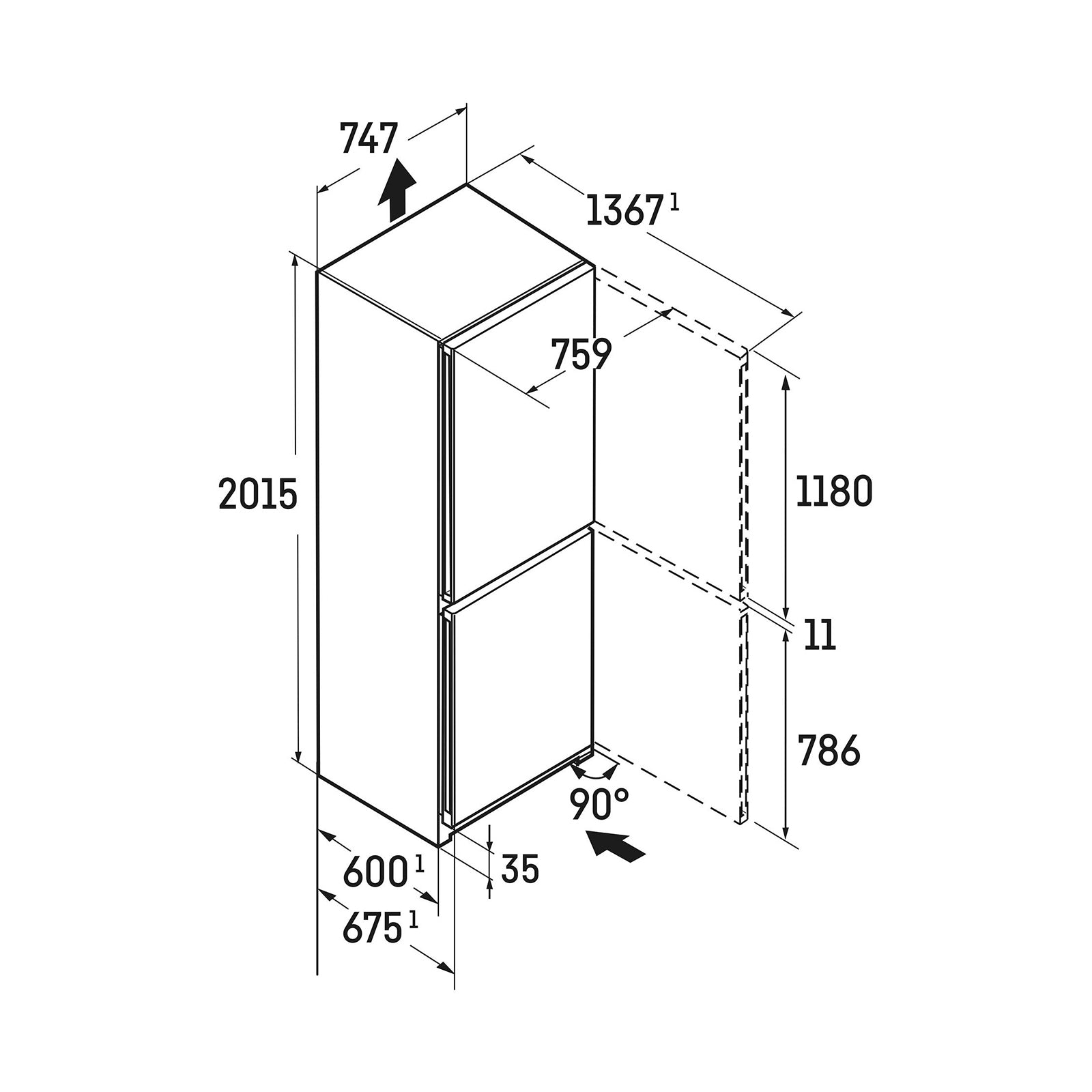 LIEBHERR Refrigerator Bottom Mount 485L A Silver