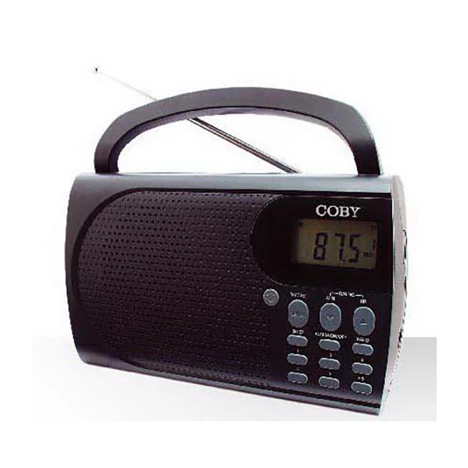 COBY Portable Digital Radio with Alarm Clock Black