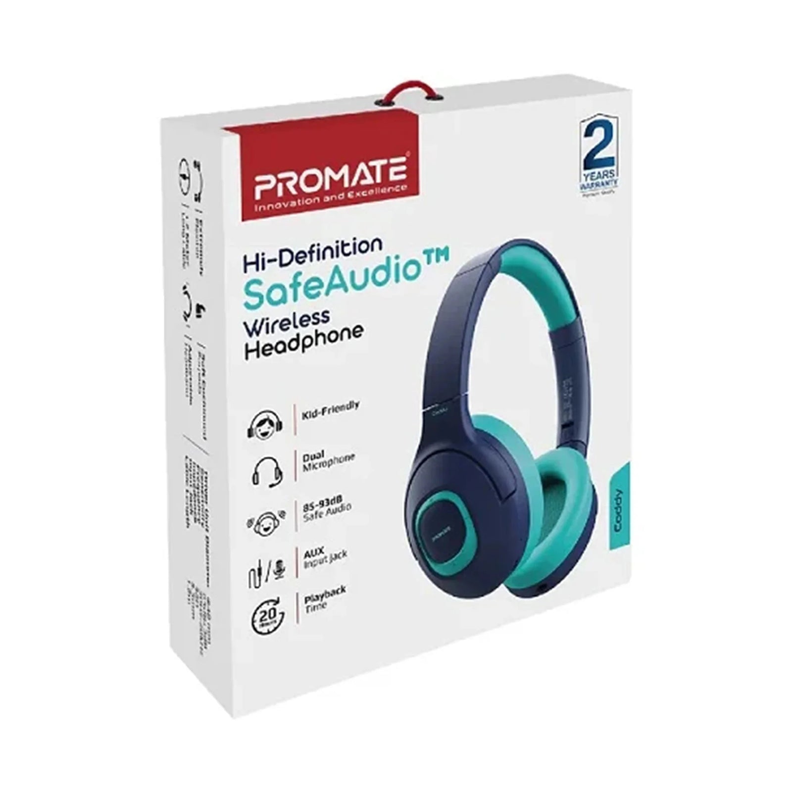 PROMATE Hi-Definition Wireless Headphone Color - Aqua