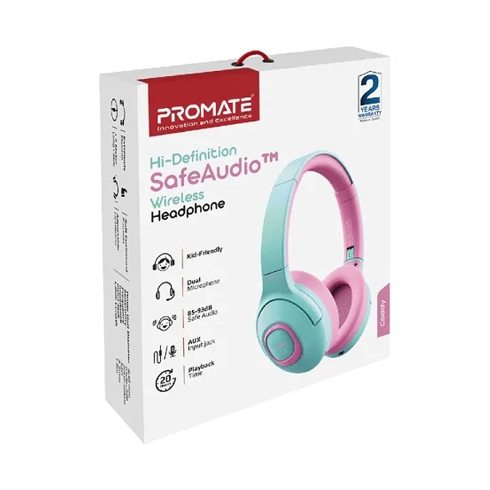 PROMATE Hi-Definition Wireless Headphone Color - Bubble Gum