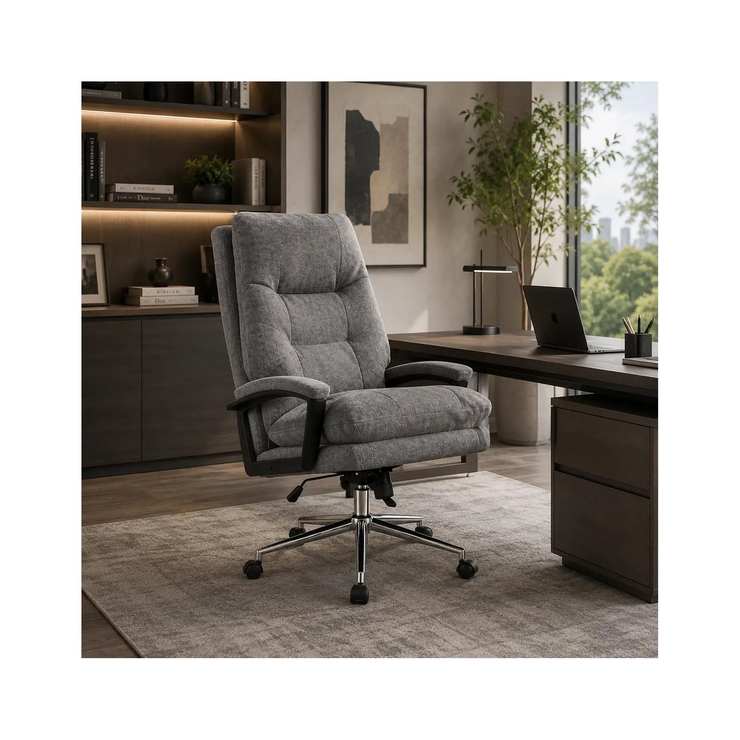 Colana Grey Fabric Office Chair, Executive Comfort CHN