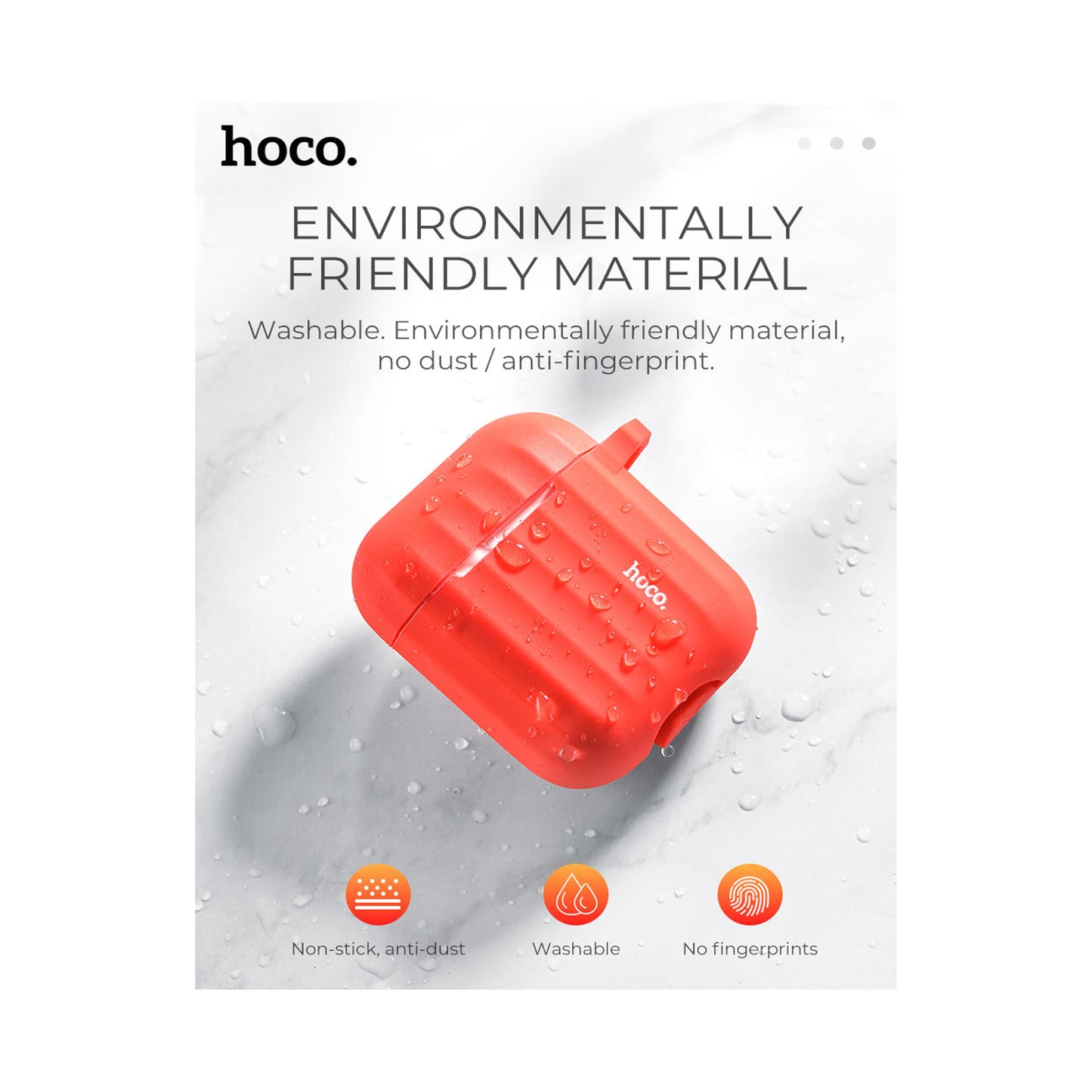 HOCO WB10 AIRPODS 1/2 SILICONE CASE - RED