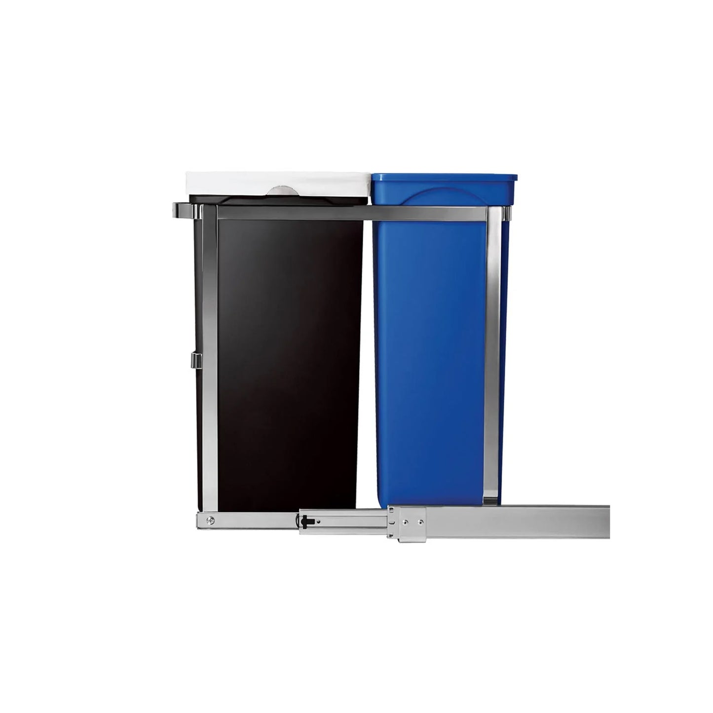 Pull Out Recycler Polished Steel with Plastic Buckets 20&15L SIMPLE HUMAN