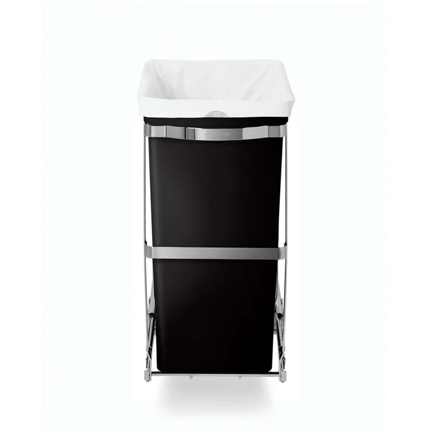 Pull Out Bin Polished Steel with Plastic Bucket 30L SIMPLE HUMAN