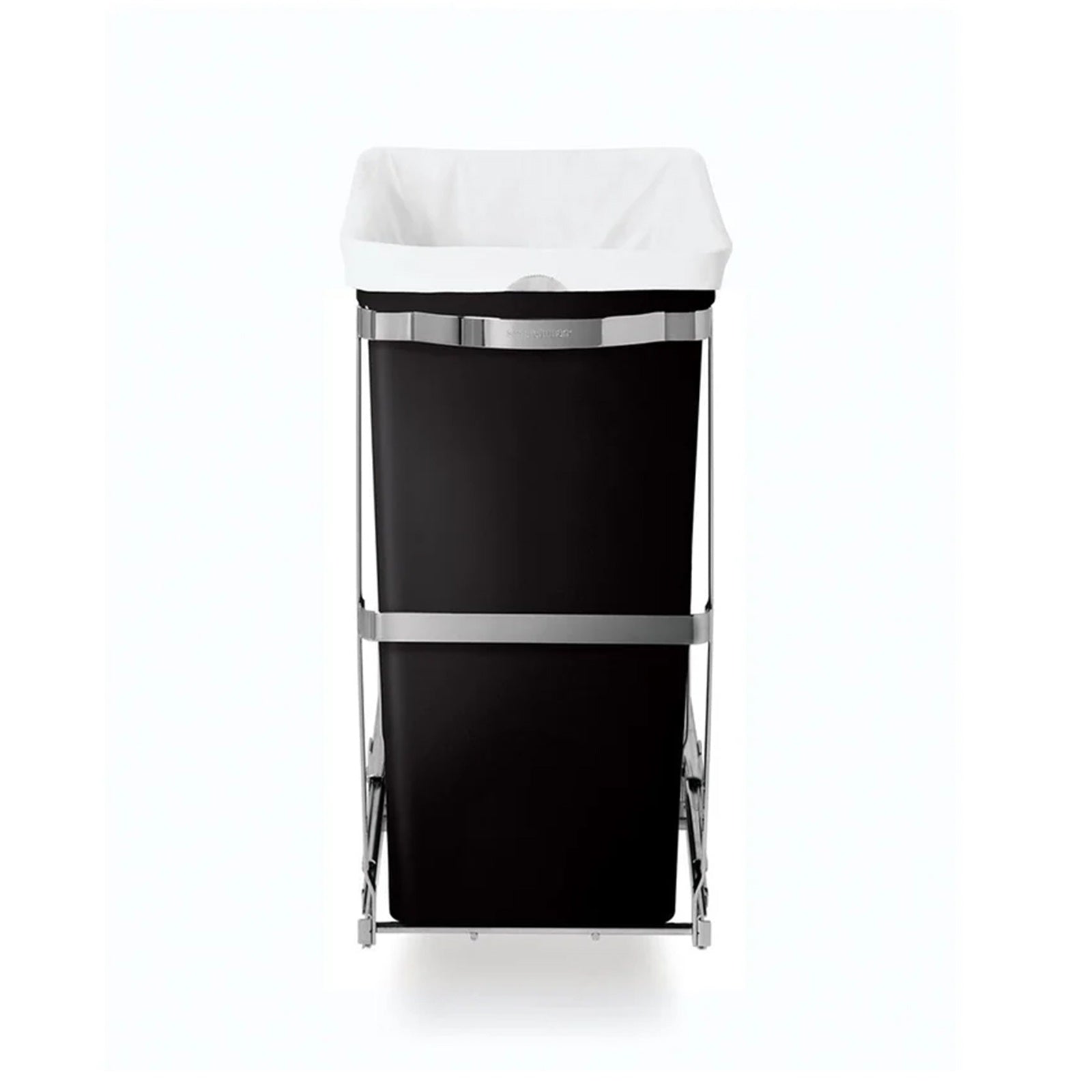 Pull Out Bin Polished Steel with Plastic Bucket 30L