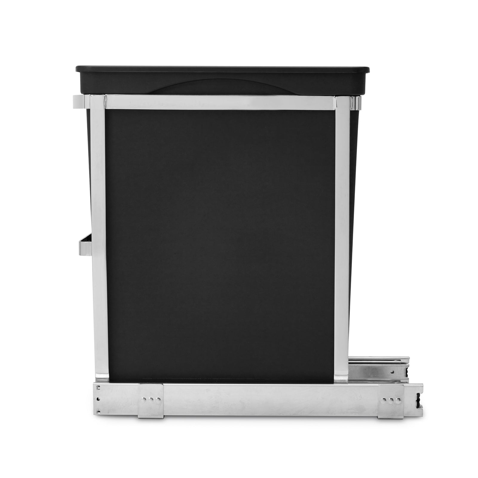 Pull Out Bin Polished Steel with Plastic Bucket 30L