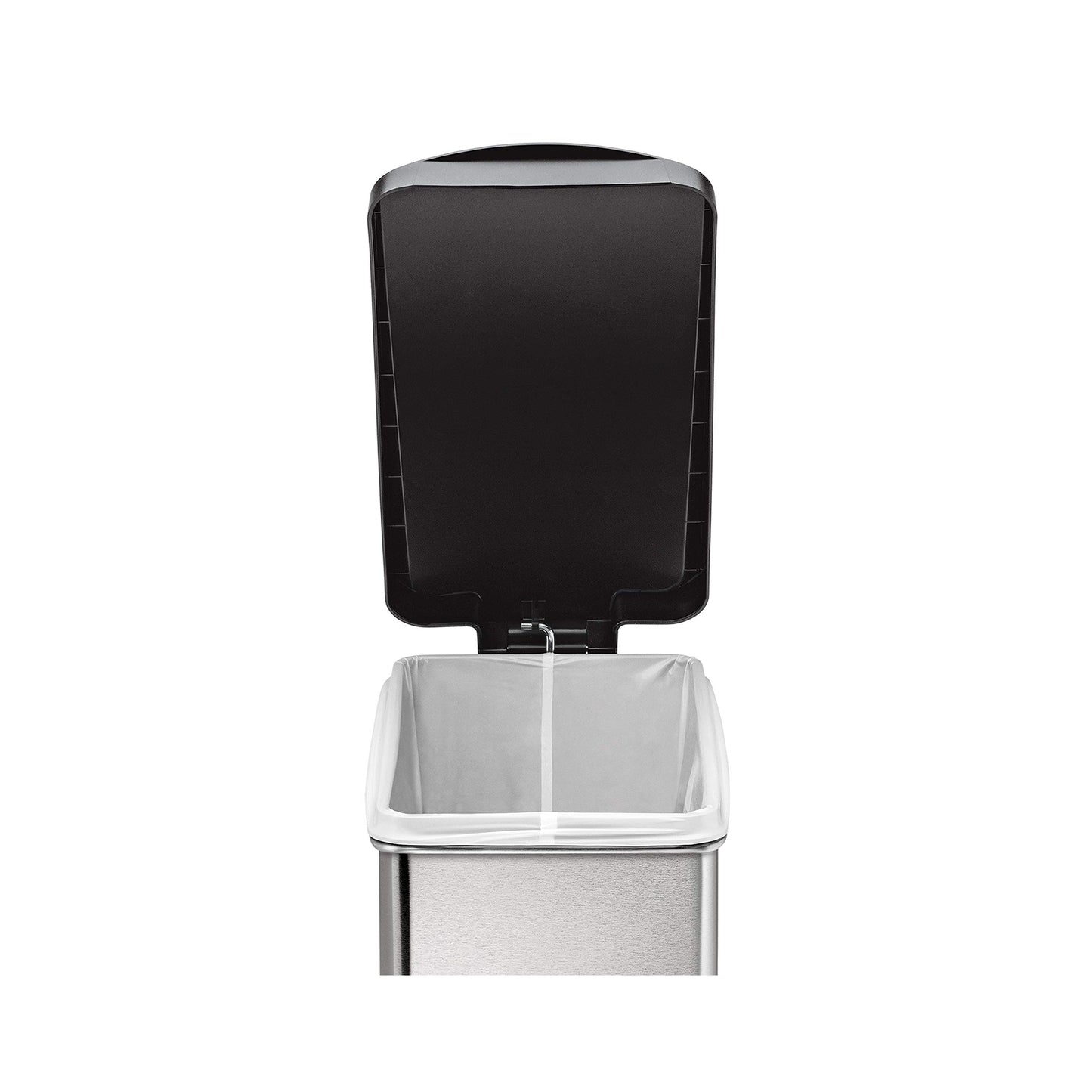 Profile Step Bin Brushed Stainless Steel Black Plastic Lid 10L SIMPLE HUMAN
