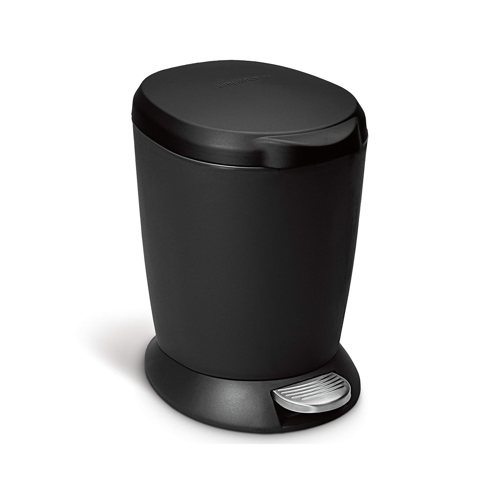 Round Pedal Bin Plastic Black 6L