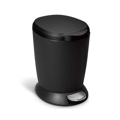 Round Pedal Bin Plastic Black 6L SIMPLE HUMAN