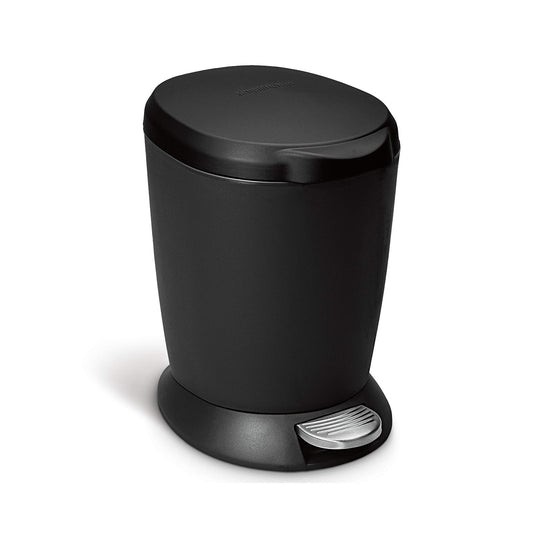 Round Pedal Bin Plastic Black 6L SIMPLE HUMAN